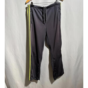 VTG Y2K Adidas Gray Track Pants Neon Green Side Stripes 2003 Retro 34" Waist SEE